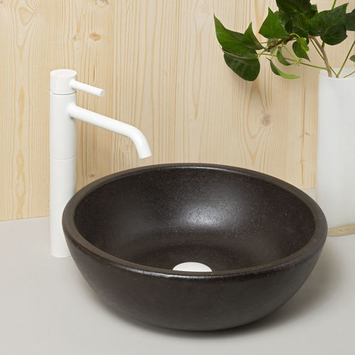 Countertop washbasin - TOSSA - CERAMICA FERRES - sandstone / round / 1-hole