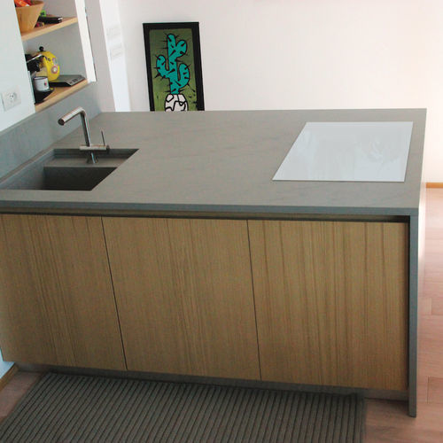 Quartzite countertop - GREY VENATO - jaipur pietre - kitchen / gray / polished
