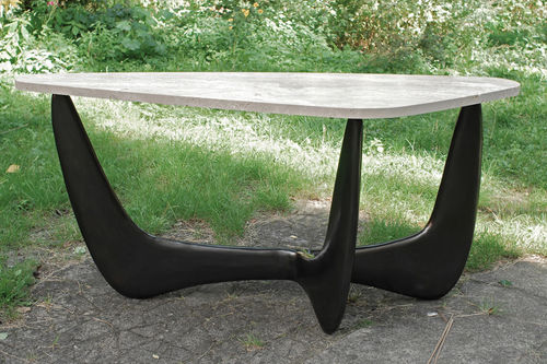Contemporary sideboard table - SANDY - Atelier Stefan Leo - bronze / travertine / home