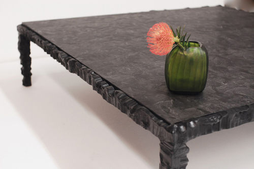 Contemporary coffee table - MODENA - Atelier Stefan Leo - iron / slate / square