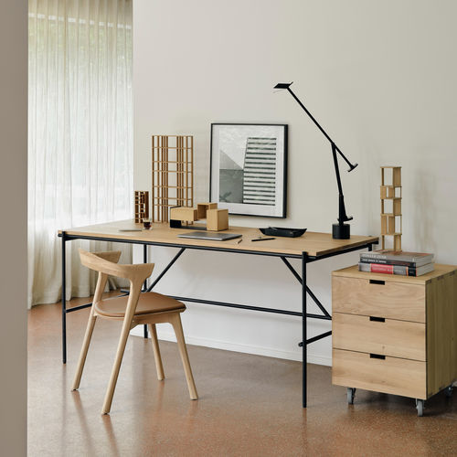 Oak office unit - Billy  - ETHNICRAFT - 3-drawer / on casters