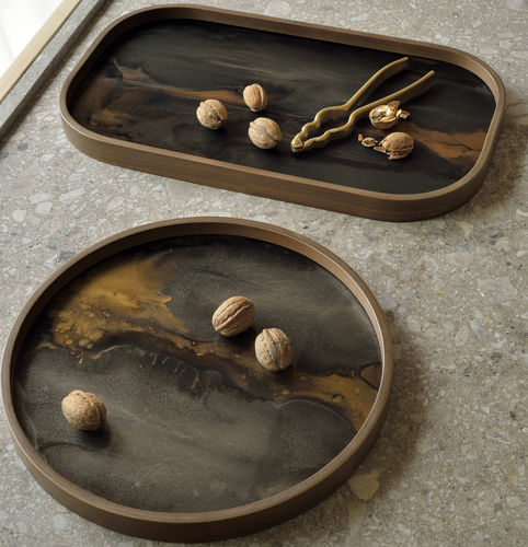 Wooden pin tray - Organic  - ETHNICRAFT - glass
