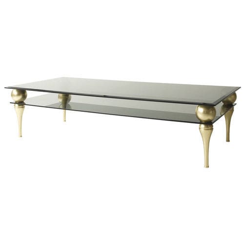 Contemporary coffee table - Lotus - Fertini Casa - crystal / wooden base / rectangular