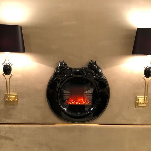 Electric fireplace - Gattopardo - Fertini Casa - wall-mounted / wall / Single-sided