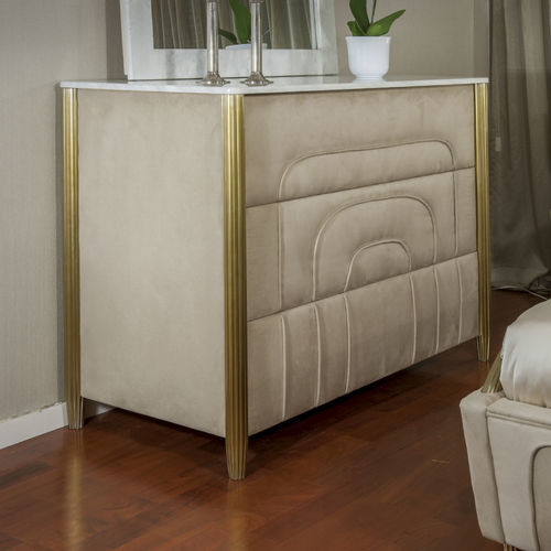 Contemporary chest of drawers - Tuscany - Fertini Casa - wooden / leather / marble
