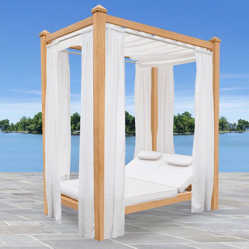 Canopy garden bed - VISTA : 6113 - COUNTRY CASUAL TEAK - double / contemporary / fabric