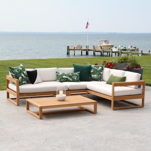 Corner sofa - CASITA : 9082 - COUNTRY CASUAL TEAK - contemporary / garden / fabric