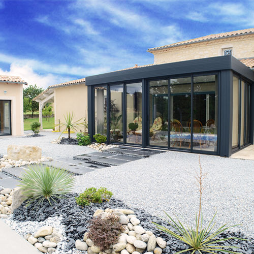 Self-supporting conservatory - ZENITH - ESPACE LOUNGE - aluminum / composite / all glass