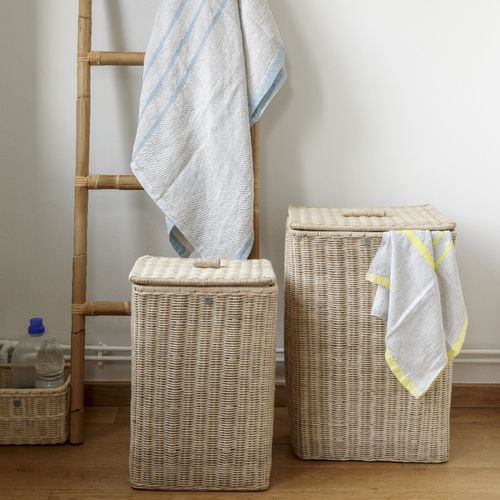 Rattan laundry basket B1N KOK Maison cotton