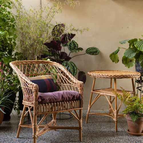 Contemporary chair - ANTONIN - KOK Maison - indoor / wicker / wicker base