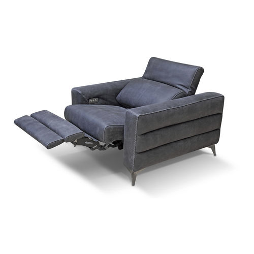 Contemporary armchair - ERMES - Rossini - leather / with footrest / reclining