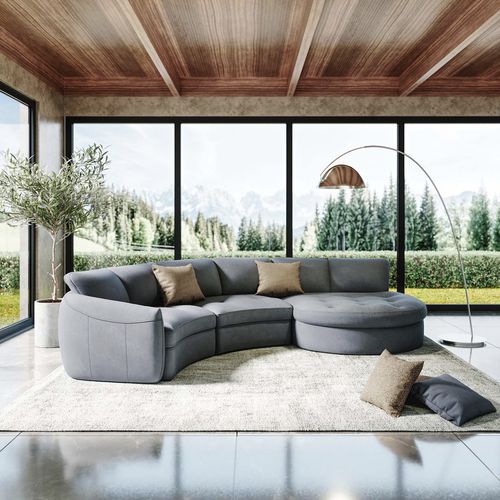 Modular sofa - TAORMINA - Rossini - semicircular / contemporary / leather