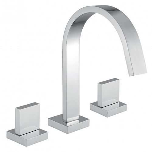 Double-handle washbasin mixer tap - BDM-MEZ-303S - BAGNODESIGN - countertop / chromed metal / bathroom
