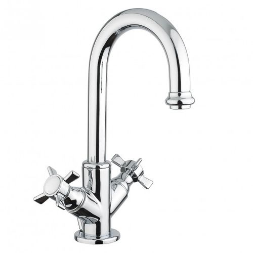 Double-handle washbasin mixer tap - BDM-BIA-301 - BAGNODESIGN - countertop / nickel / gold