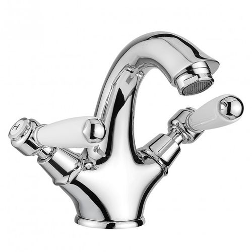Double-handle washbasin mixer tap - BDM-MBR-301-W - BAGNODESIGN - countertop / chromed metal / bathroom
