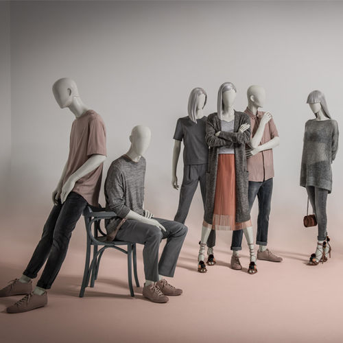 Female display mannequin - BLEND - HANS BOODT MANNEQUINS - abstract / wooden / seated
