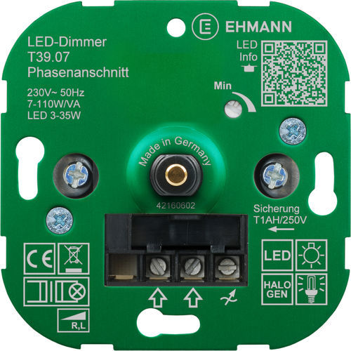 Light dimmer switch - 3900x0700 - Bodo Ehmann GmbH - rotary / push-button / electronic