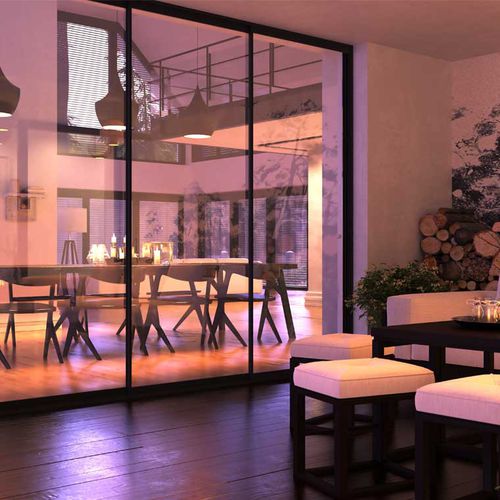 Interior door - SD 18 - Salinox - glass / aluminum / two-way