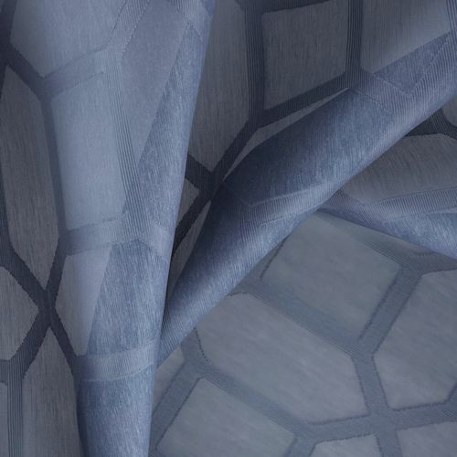 Geometric pattern sheer curtain fabric - OLE : ODIN - FR-One - polyester / washable / jacquard