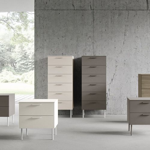 Contemporary chiffonier - PRAGA - cinquanta3 - lacquered wood / brown / beige