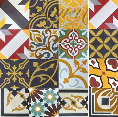 Matte encaustic cement tile - GOLDEN TIMES - Viet Tiles Corporation - indoor / floor / wall
