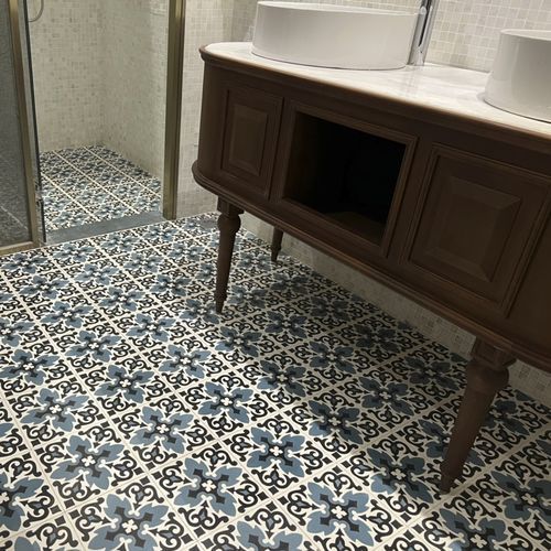 Matte encaustic cement tile - V20-212 - Viet Tiles Corporation - indoor / bathroom / kitchen