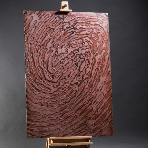 Wall-mounted decorative panel - ARTWORK - FINGERPRINT - PlusObject - glass / textured