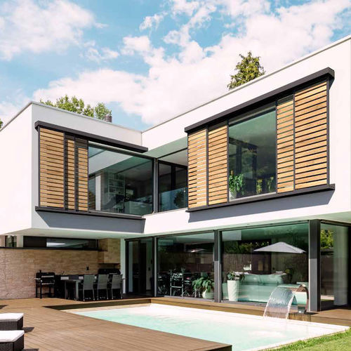 Sliding shutter - SPH - Soltec - wooden / metal / wood look