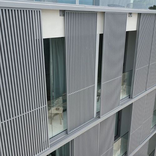 Sliding shutter - BM - Soltec - aluminium / colored / window