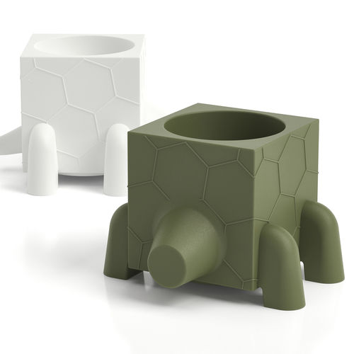 Polyethylene flower pot - FERA RUGA DEEP - Lyxo Design - free-standing / geometric / UV-resistant
