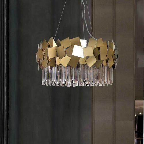 Contemporary chandelier - HEMERA - K-LIGHTING - crystal / stainless steel / 8 light