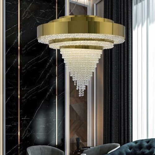 Contemporary ceiling light - BACO - K-LIGHTING - crystal / stainless steel / other light sources