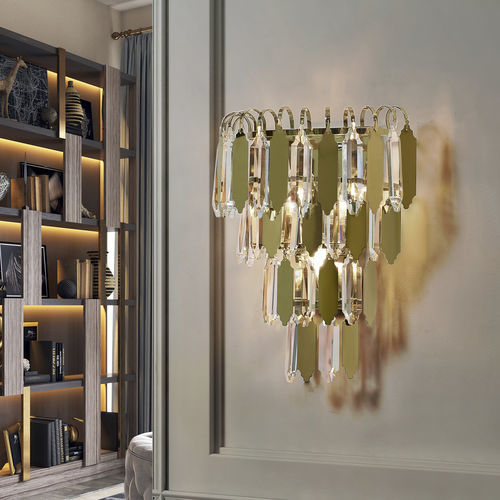 Contemporary wall light - MAHINA - K-LIGHTING - indoor / stainless steel / crystal
