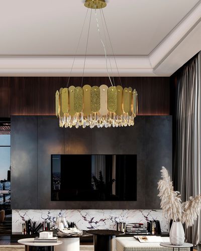 Pendant lamp - TALIA - K-LIGHTING - stainless steel / crystal / contemporary