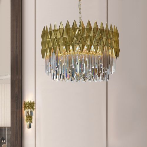 Contemporary chandelier - LINE LUNE MEDIUM - K-LIGHTING - crystal / stainless steel / 12 light