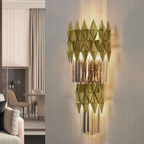 Contemporary wall light - LINE LUNE - K-LIGHTING - indoor / stainless steel / crystal