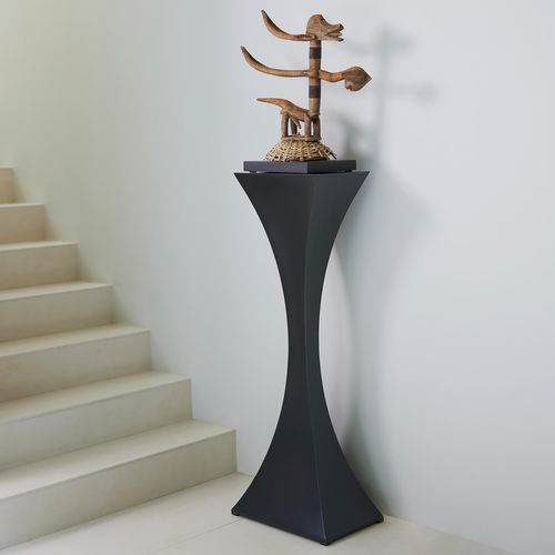 Contemporary high occasional table - Capricorn - TOM FAULKNER - steel / steel base / rectangular