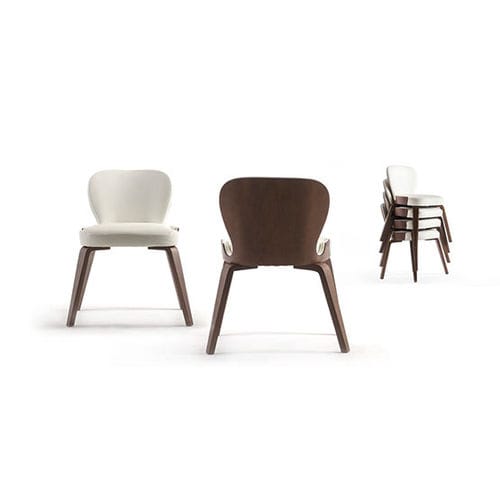 Contemporary dining chair - BOOM U - arianeske - indoor / wooden / upholstered
