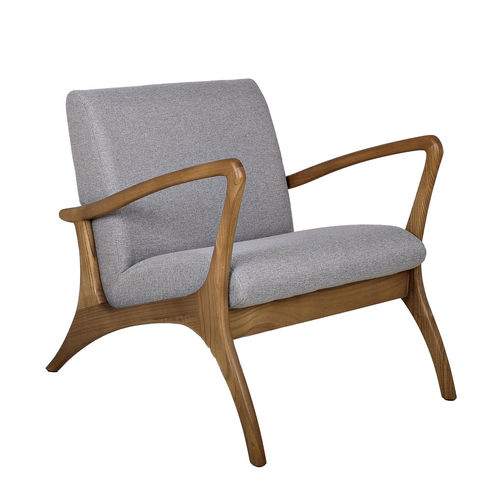 Contemporary lounge chair - RAVENA - Ezeis - fabric / wooden / cushion