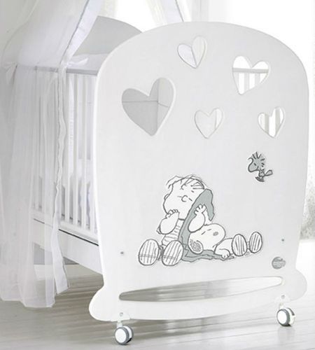 Contemporary baby bed - WHITE LINUS COT - Baby Expert - on casters / wooden