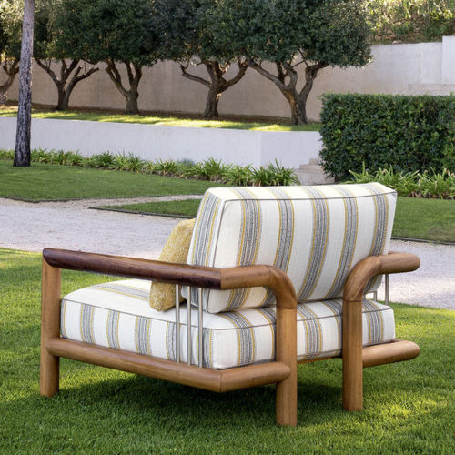 Upholstery fabric - PÉNINSULA - MISSIA - striped / polypropylene / for outdoor use