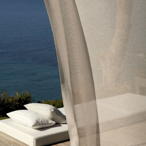 Plain sheer curtain fabric - ANDIA - MISSIA - PES / for outdoor use / fire-retardant