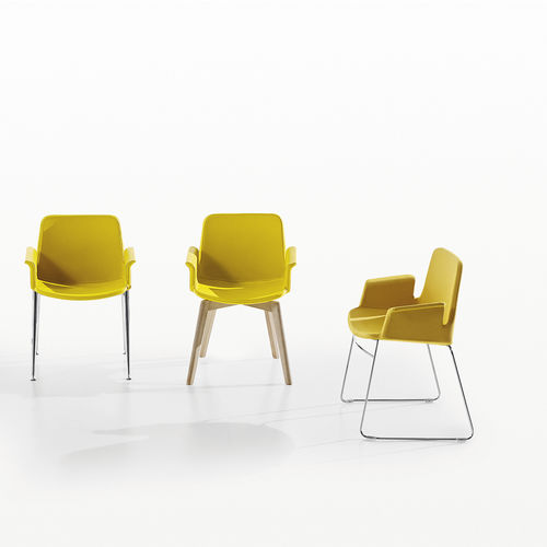 Contemporary visitor chair - MIRÒ - Milani - indoor / wooden / commercial