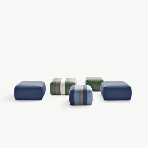 Contemporary ottoman - TERRE - Milani - fabric / square / indoor