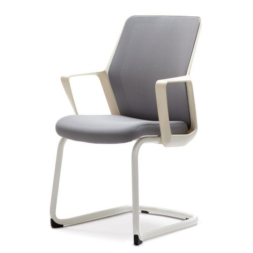 Contemporary visitor chair - FLO - Milani - indoor / mesh / upholstered