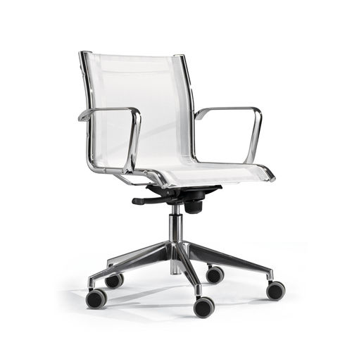 Contemporary office armchair - SKY RETE - Milani - mesh / white / commercial