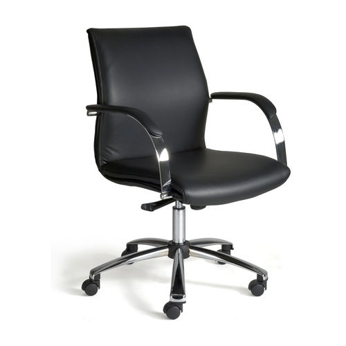Contemporary office armchair - RANG - Milani - leather / upholstered / adjustable-height