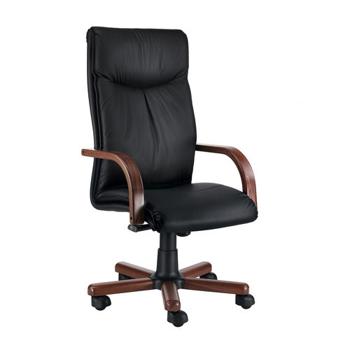 Contemporary executive chair - SALLY - Milani - walnut / with headrest / high back