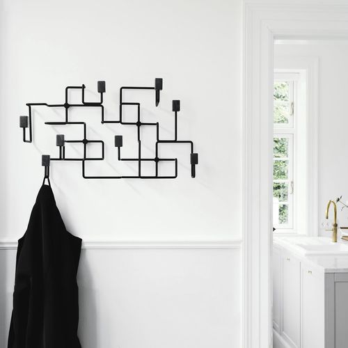 Wall-mounted coat rack - UNDERGROUND  - Gejst - contemporary / steel / oak