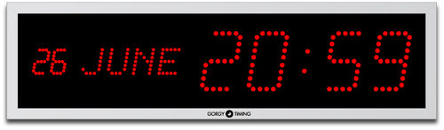 Contemporary clock - LEDICA® REVERSO 10.M - Gorgy Timing - ceiling mounted / digital / aluminum